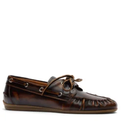 Brownwashed leren bootschoenen