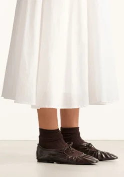 Bruine ballerina's met veters