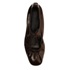Bruine ballerina's met veters