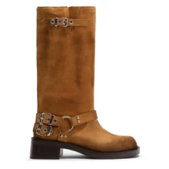 Bruine buckle biker boots