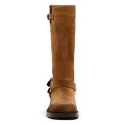 Bruine buckle biker boots