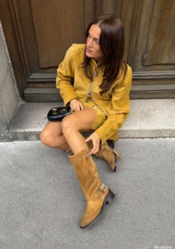 Bruine buckle biker boots