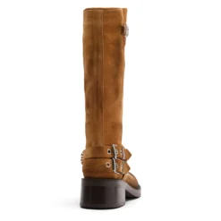 Bruine buckle biker boots
