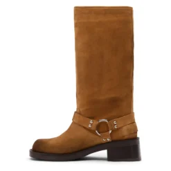 Bruine buckle biker boots