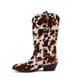 Bruine cow print cowboylaarzen