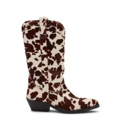 Bruine cow print cowboylaarzen