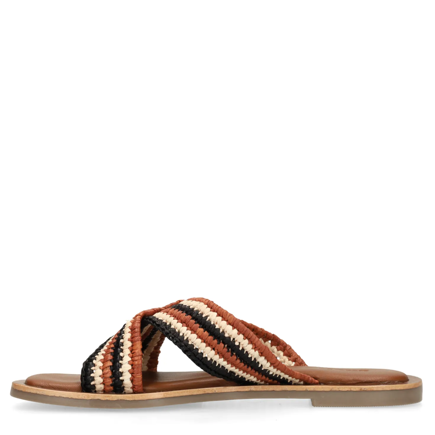 Bruine gevlochten slippers