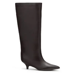 Bruine hoge laarzen met kitten heel