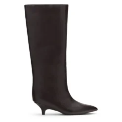 Bruine hoge laarzen met kitten heel