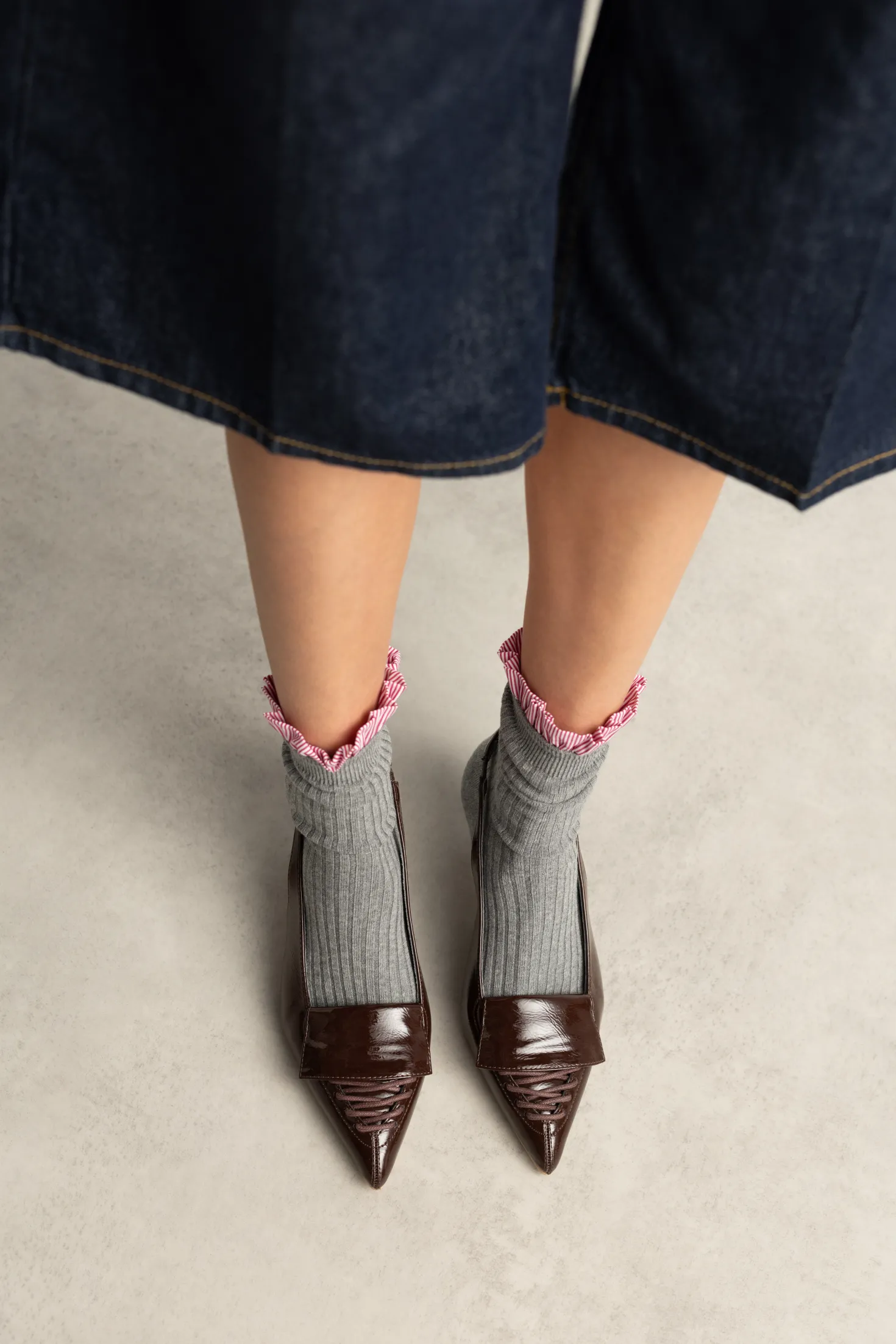 Bruine lak slingbacks