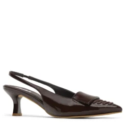 Bruine lak slingbacks