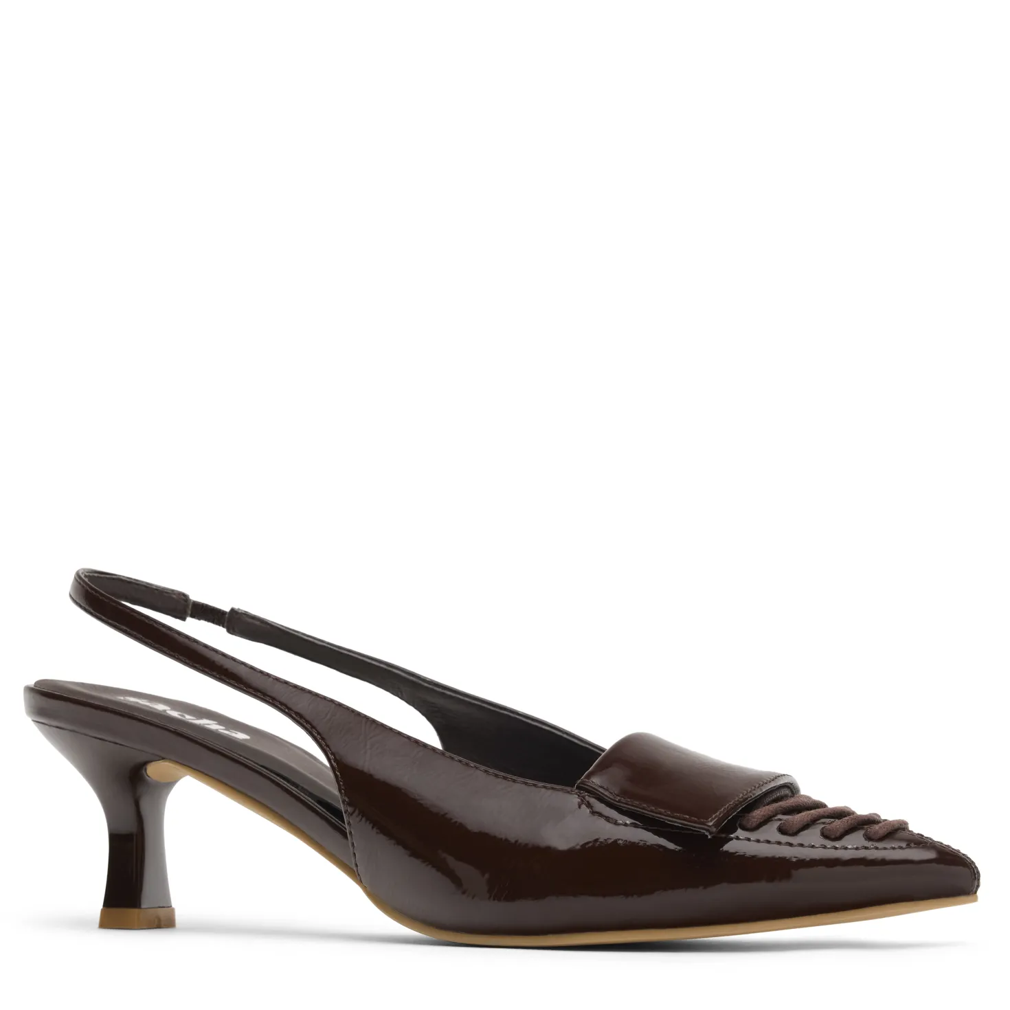 Bruine lak slingbacks