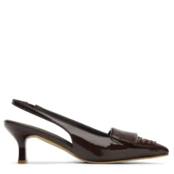 Bruine lak slingbacks
