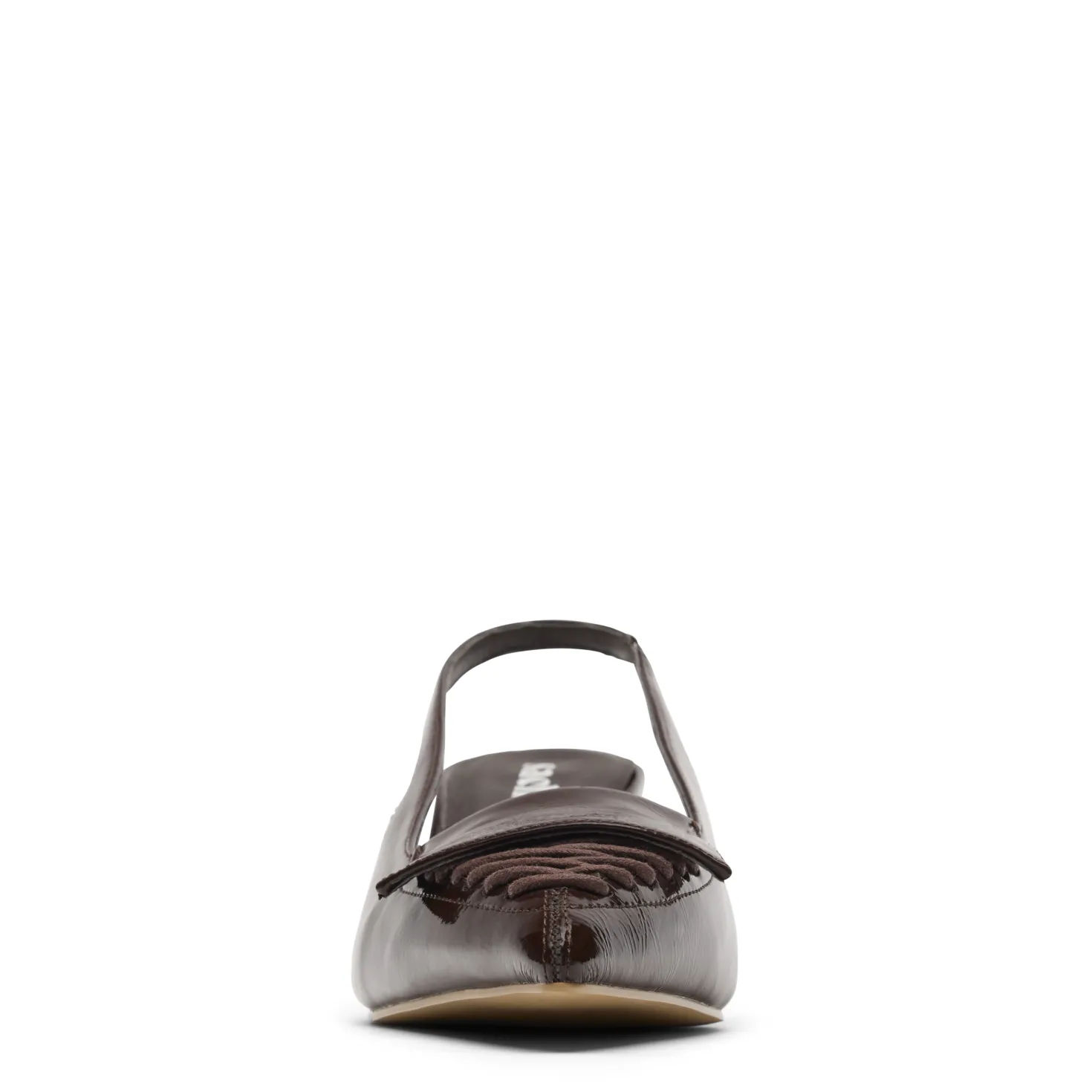 Bruine lak slingbacks