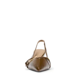 Bruine lak slingbacks met gesp
