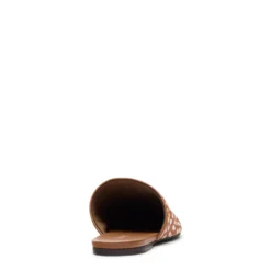 Bruine leren bambi print platte muiltjes