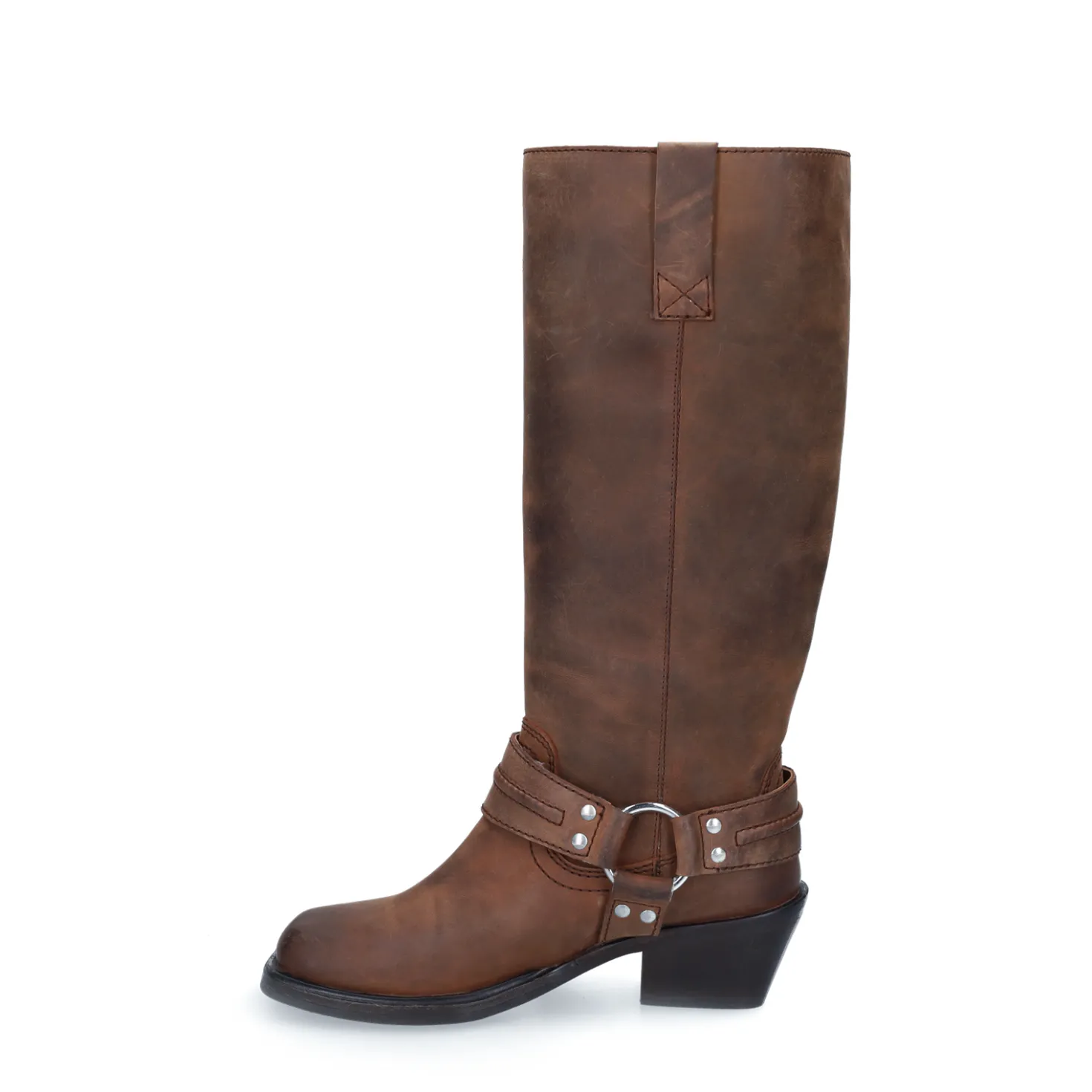 Bruine leren biker boots