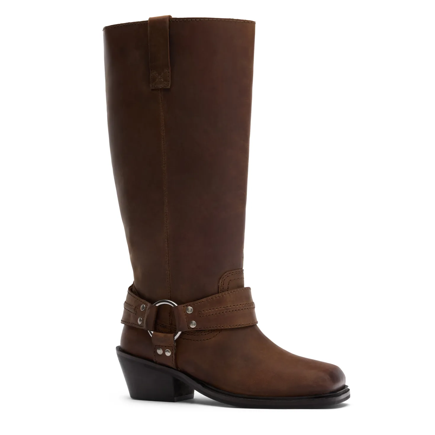 Bruine leren biker boots