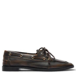 Bruine leren bootschoenen
