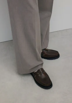 Bruine leren bootschoenen
