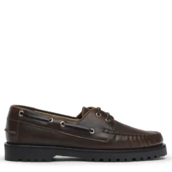 Bruine leren bootschoenen