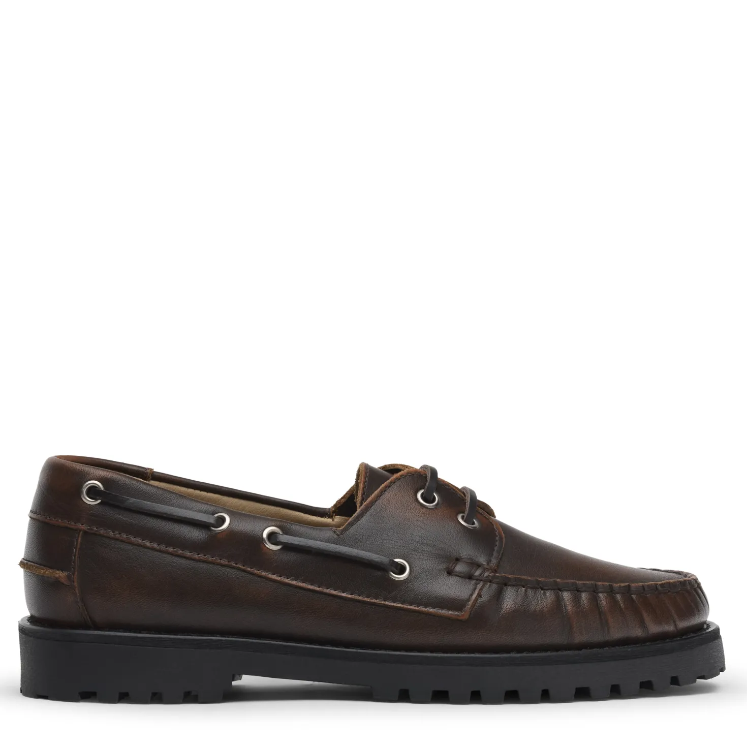 Bruine leren bootschoenen