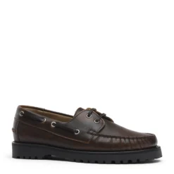 Bruine leren bootschoenen