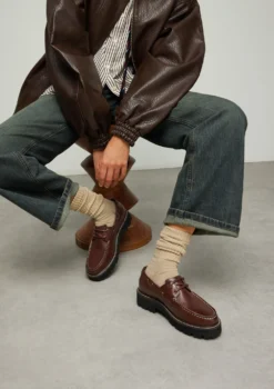 Bruine leren bootschoenen