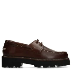 Bruine leren bootschoenen