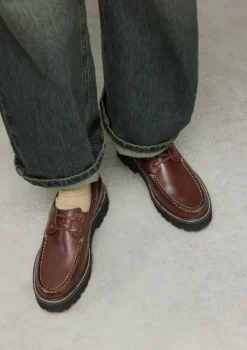 Bruine leren bootschoenen