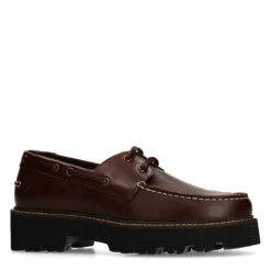Bruine leren bootschoenen
