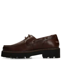 Bruine leren bootschoenen