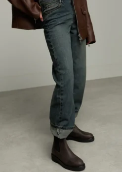 Bruine leren chelsea boots