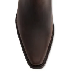 Bruine leren cowboylaarzen met sierstiksels