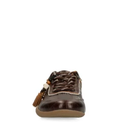 Bruine leren croco sneakers