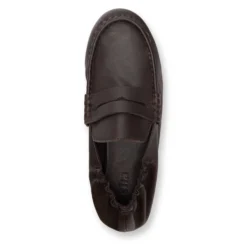 Bruine leren loafers met rimpel design