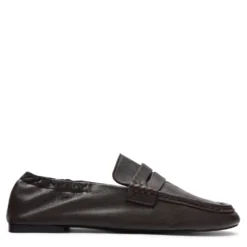 Bruine leren loafers met rimpel design