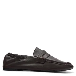 Bruine leren loafers met rimpel design