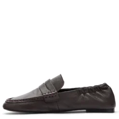Bruine leren loafers met rimpel design