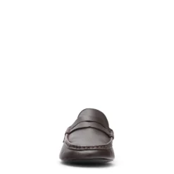 Bruine leren loafers met rimpel design