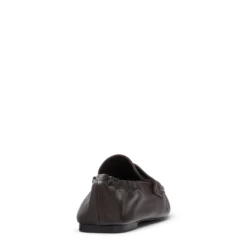 Bruine leren loafers met rimpel design