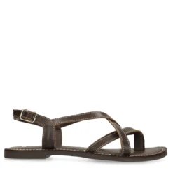 Bruine leren sandalen