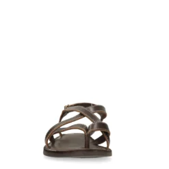 Bruine leren sandalen