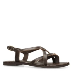 Bruine leren sandalen