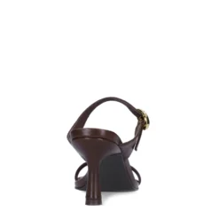 Bruine leren sandalen met hak