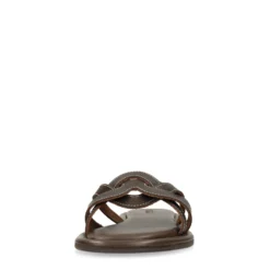 Bruine leren slippers