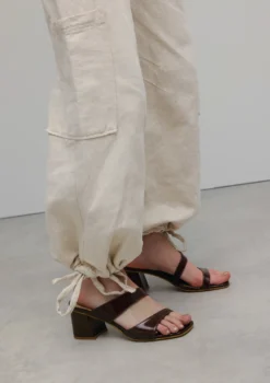 Bruine sandalen met blokhak