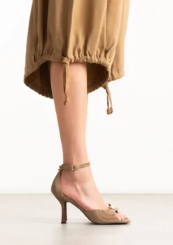 Bruine sandalen met hak