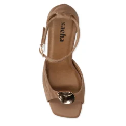 Bruine sandalen met hak