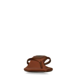 Bruine satijnen slippers met hak
